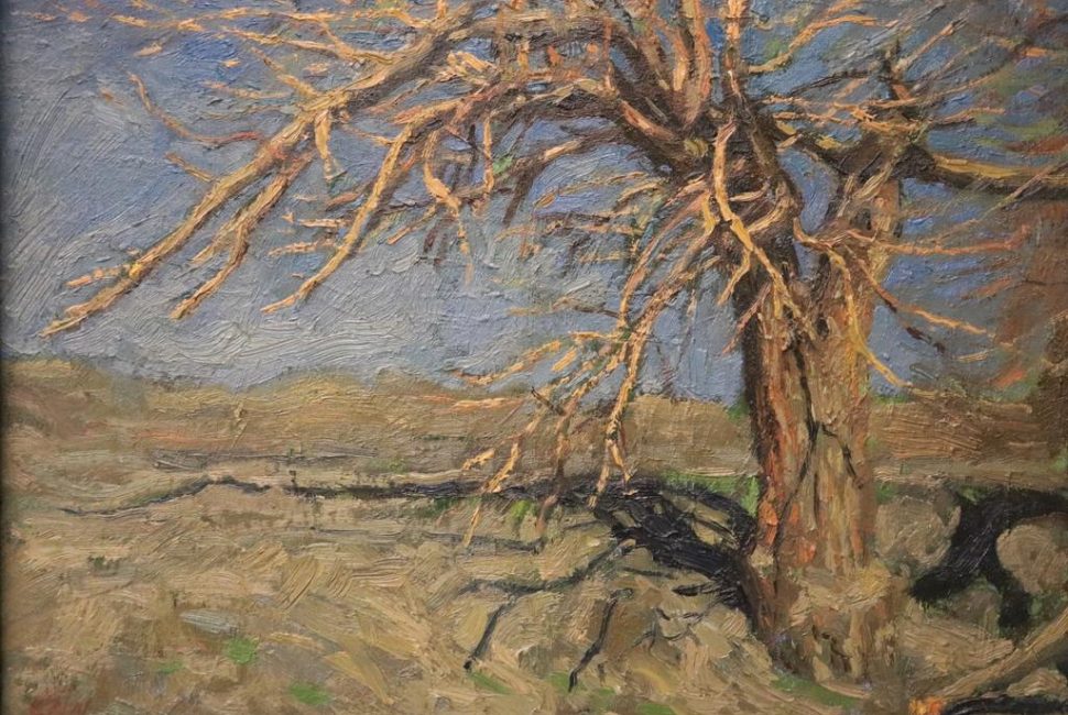 اثری از غلامحسین سهرابی رنگ روغن روی بوم گالری شیرین زمستان ۹۷