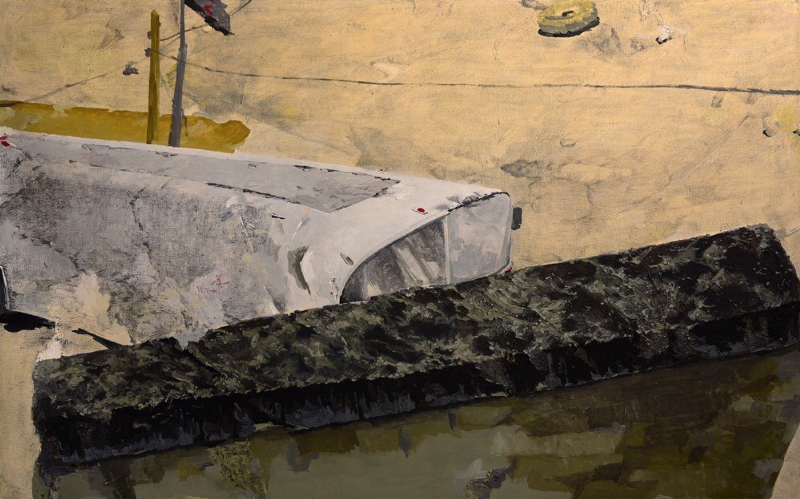 Bijan Akhgar _ Barahouleh _ oil & mixed media on canvas _ 125x210 cm _ 2015