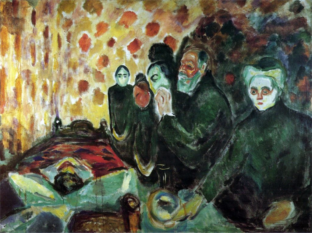 edvard munch, dead bed, 1915