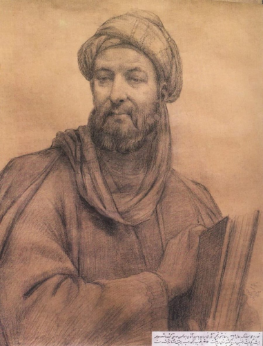 ابوالحسن صدیقی (متولد ۱۲۷۳)، چهره ابوعلی سینا، سیاهقلم روی کاغذ