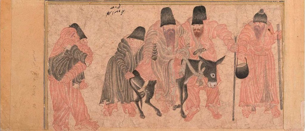 قاشیِ دیگری از سیاه‌قلم، شش مسافر را تصویر می‌کند، در حالی که چشمانِ همگیِ پیکره‌ها به جز یک نفر به رنگِ سرخ است