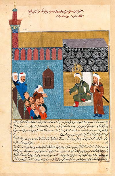 تصویر ۱2: کلیاتالتواریخ حافظ ابرو، هرات، افغانستان، ۸۱۸ ه.ق. کتابخانه کاخ توپقاپی، استانبول، B. 282, folio 154r.