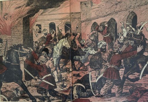 تصویر 17. ملانصرالدین شماره 20 (19 می 1908) «همسایگان عزیز، خودتان را به دردسر نیندازید. ما خودمان نیروی کافی برای ویران کردن ایران داریم». جنگ قبیلهای: کردها و قبایل شاهسوند ایران تصویر 17. ملانصرالدین شماره 20 (19 می 1908) «همسایگان عزیز، خودتان را به دردسر نیندازید. ما خودمان نیروی کافی برای ویران کردن ایران داریم». جنگ قبیلهای: کردها و قبایل شاهسوند ایران